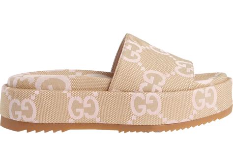 gucci jumbo gg sandals|Gucci gg platform sandals.